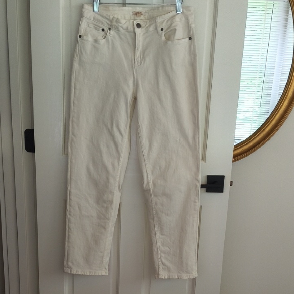 Barbour Cream Ecru Straight Leg Women's Jeans, US Size 10